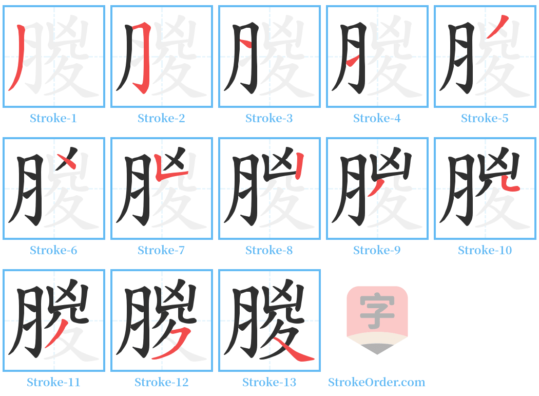 朡 Stroke Order Diagrams