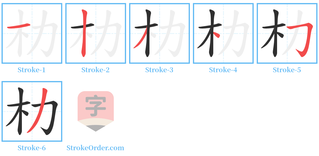 朸 Stroke Order Diagrams