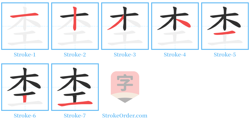 杢 Stroke Order Diagrams