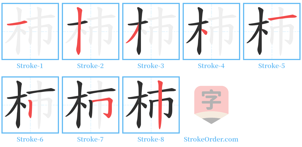 杮 Stroke Order Diagrams