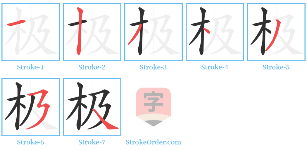 极 Stroke Order Diagrams