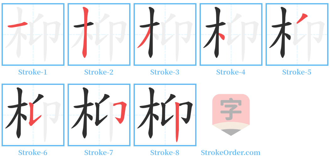 枊 Stroke Order Diagrams