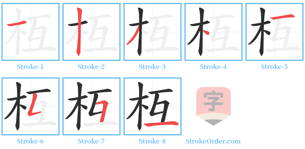 枑 Stroke Order Diagrams