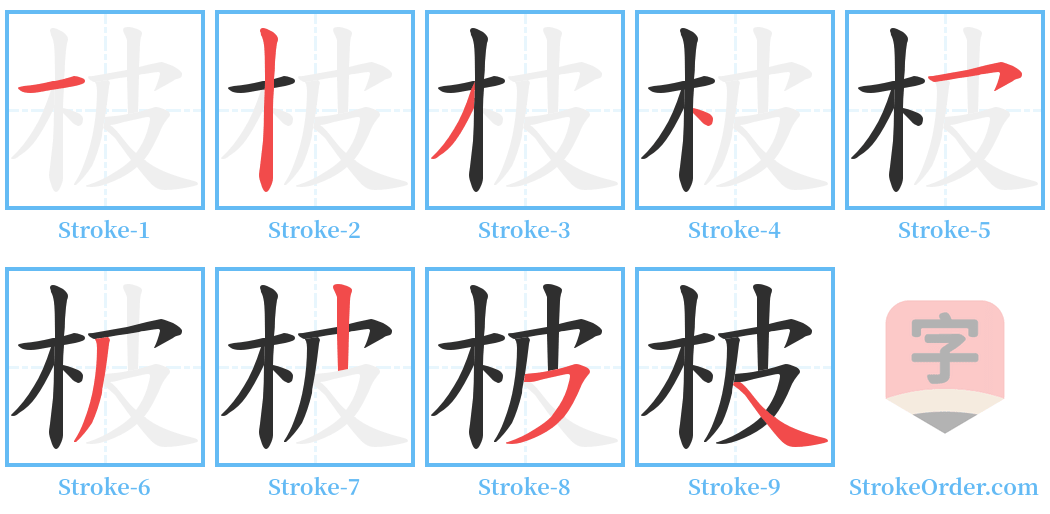 柀 Stroke Order Diagrams