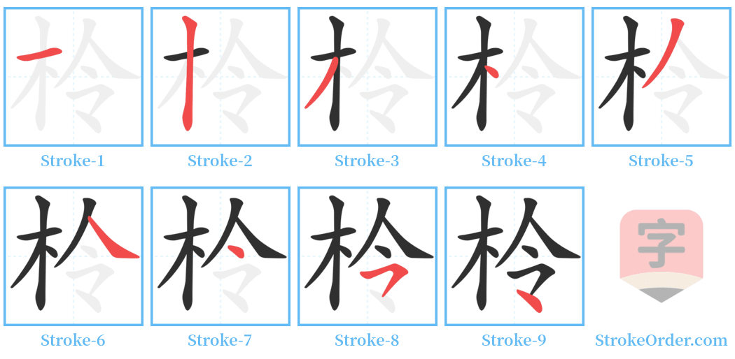 柃 Stroke Order Diagrams