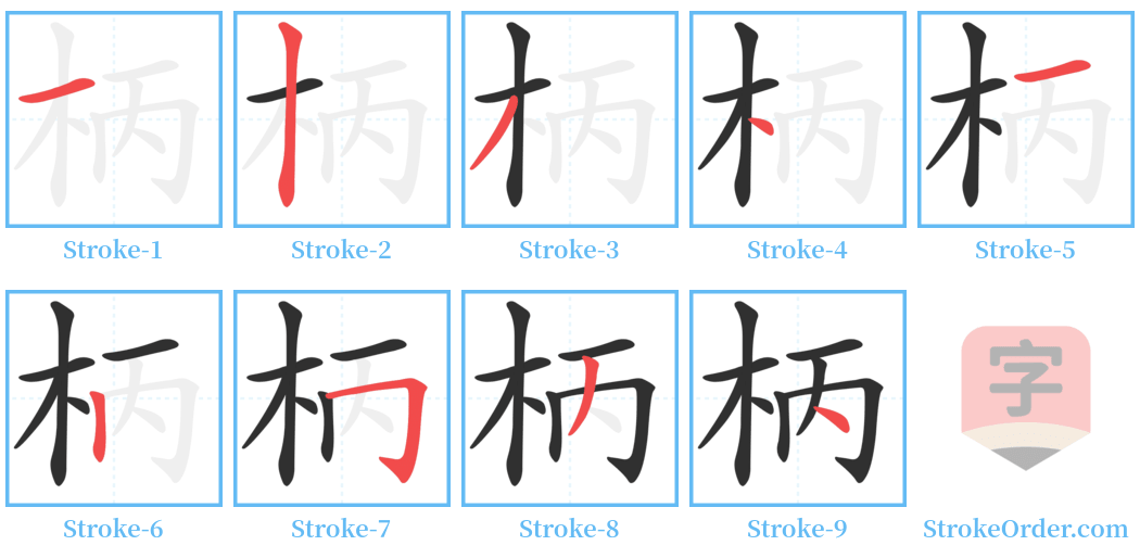 柄 Stroke Order Diagrams