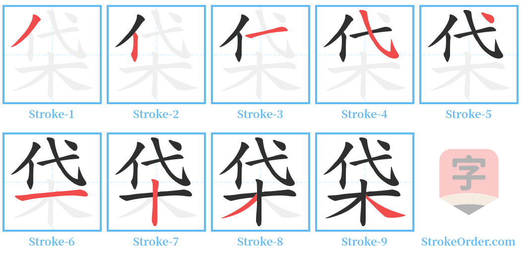 柋 Stroke Order Diagrams