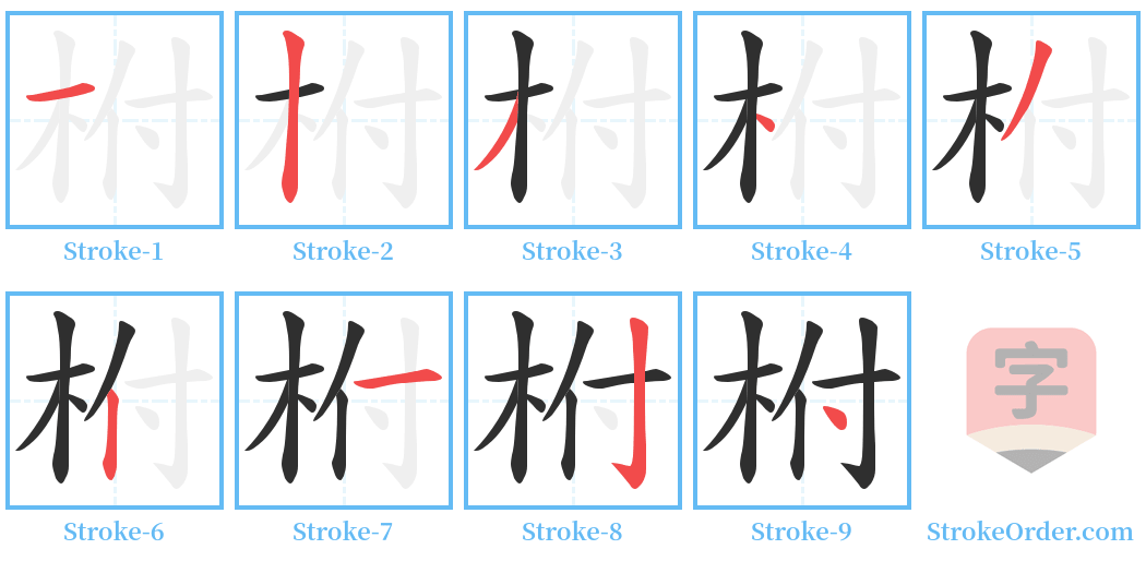 柎 Stroke Order Diagrams