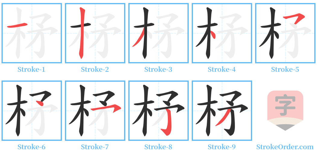 柕 Stroke Order Diagrams