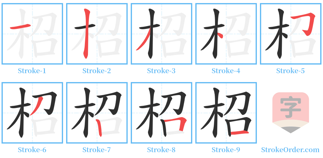 柖 Stroke Order Diagrams