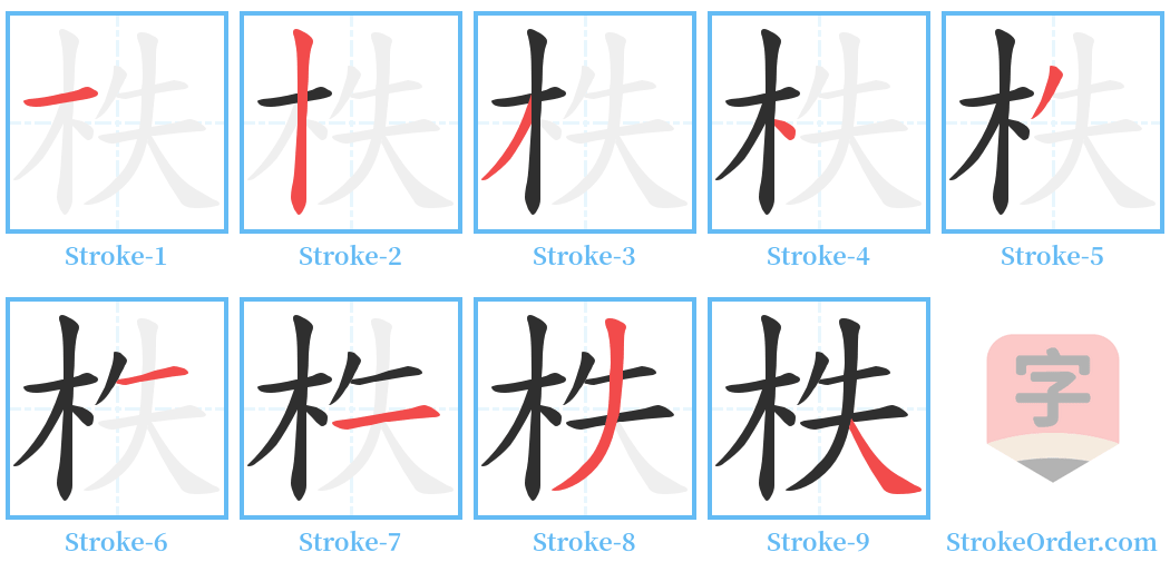 柣 Stroke Order Diagrams