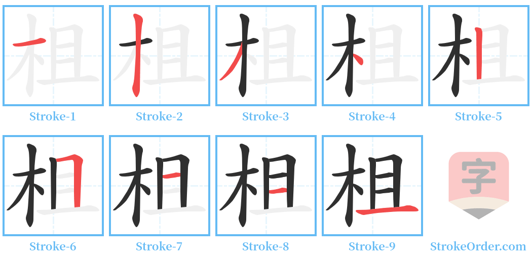 柤 Stroke Order Diagrams