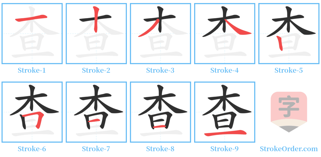 查 Stroke Order Diagrams