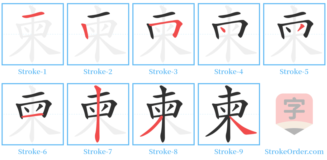 柬 Stroke Order Diagrams