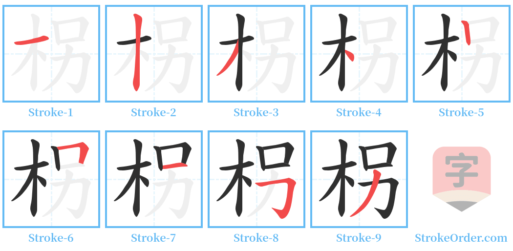 柺 Stroke Order Diagrams