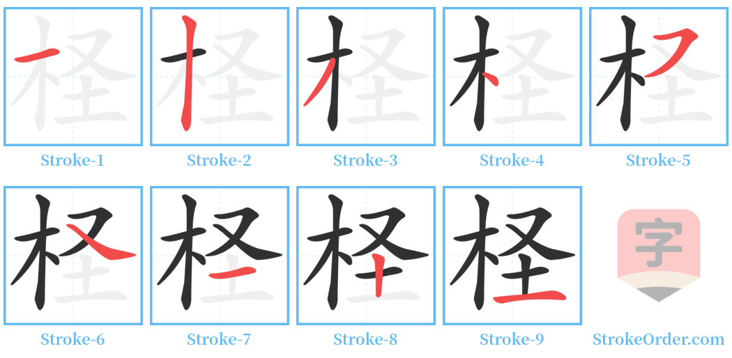 柽 Stroke Order Diagrams