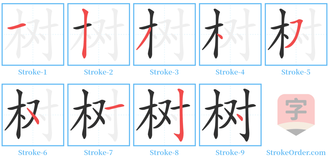 树 Stroke Order Diagrams