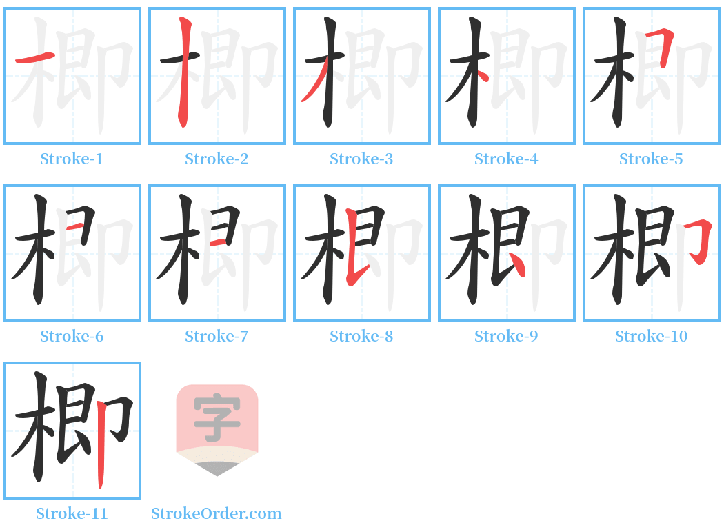 楖 Stroke Order Diagrams