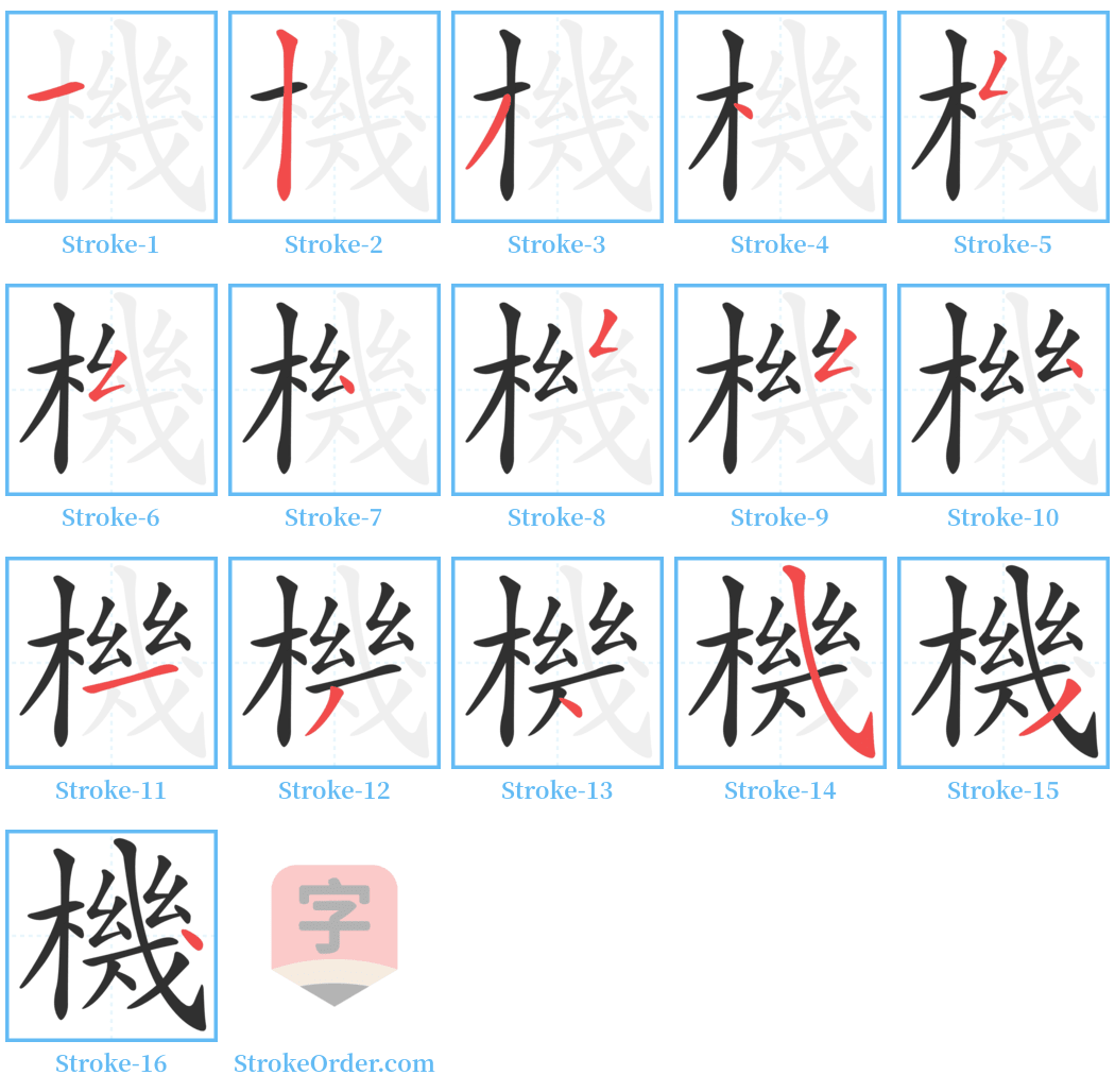 機 Stroke Order Diagrams