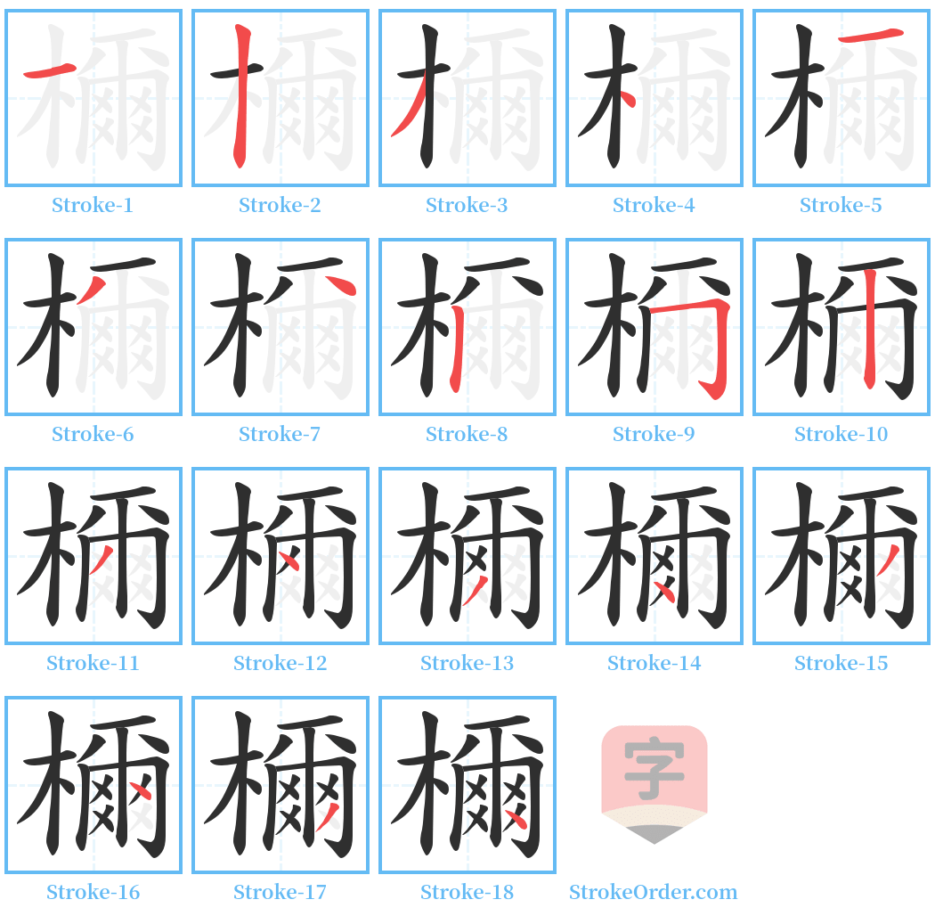 檷 Stroke Order Diagrams