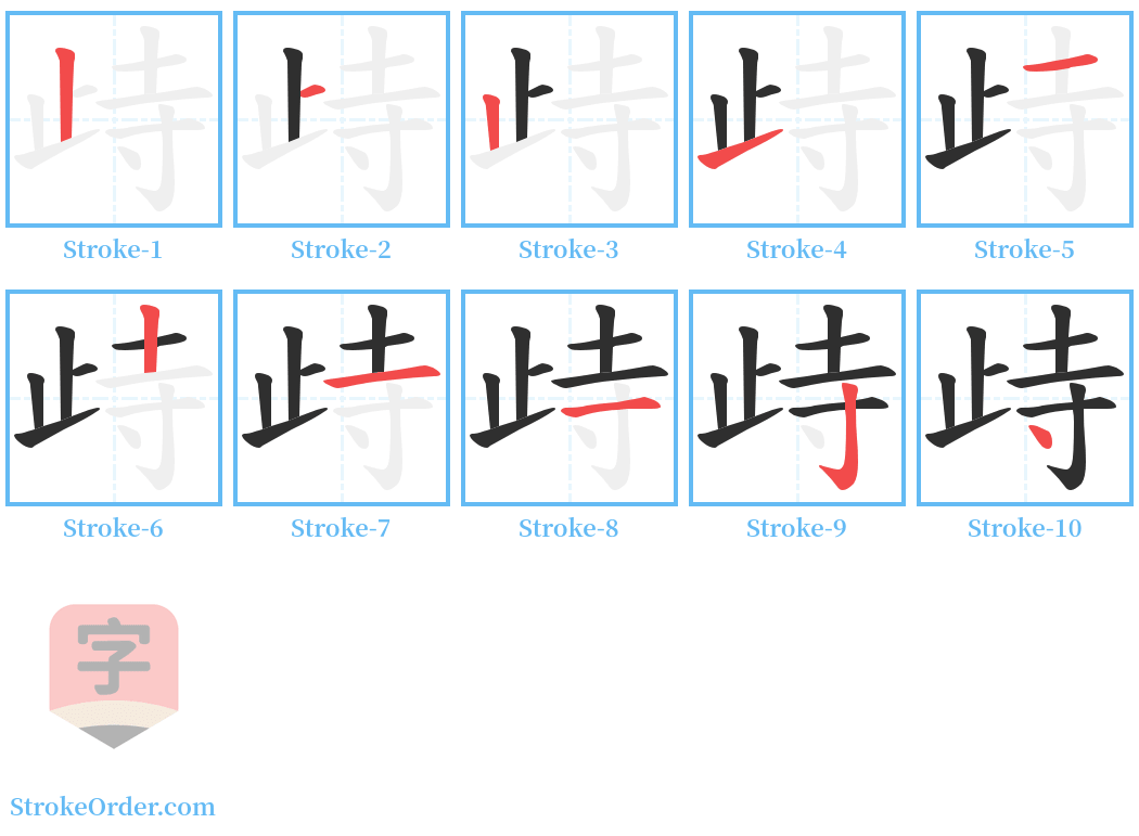 歭 Stroke Order Diagrams