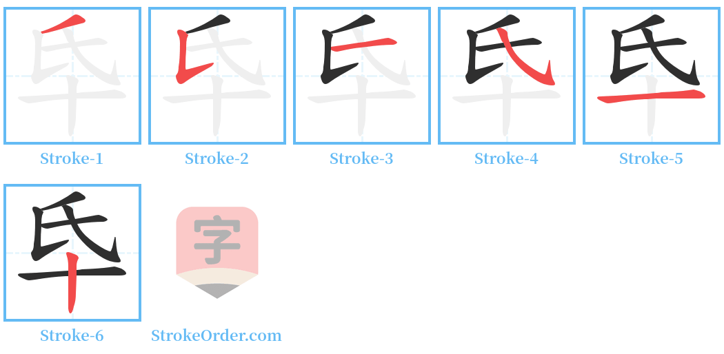 氒 Stroke Order Diagrams