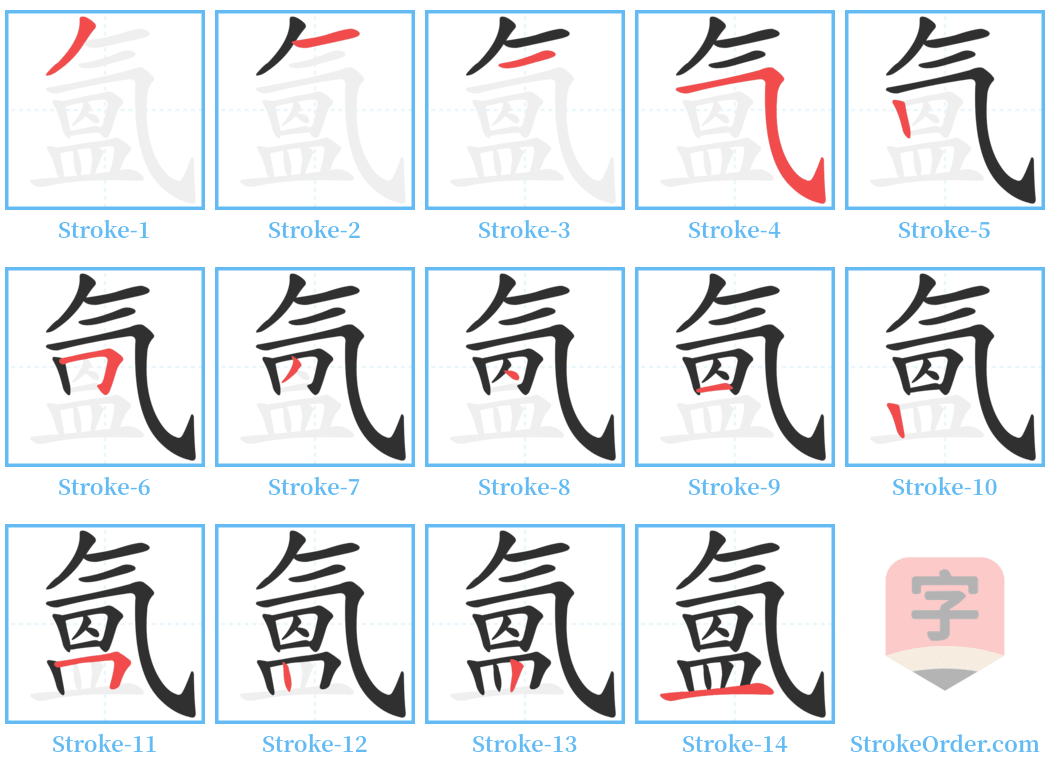 氳 Stroke Order Diagrams