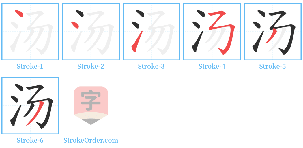 汤 Stroke Order Diagrams