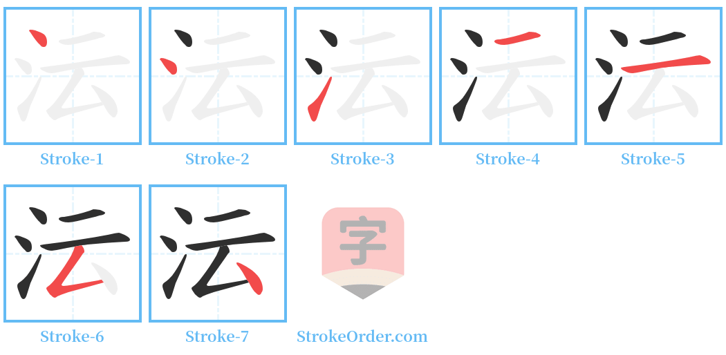 沄 Stroke Order Diagrams