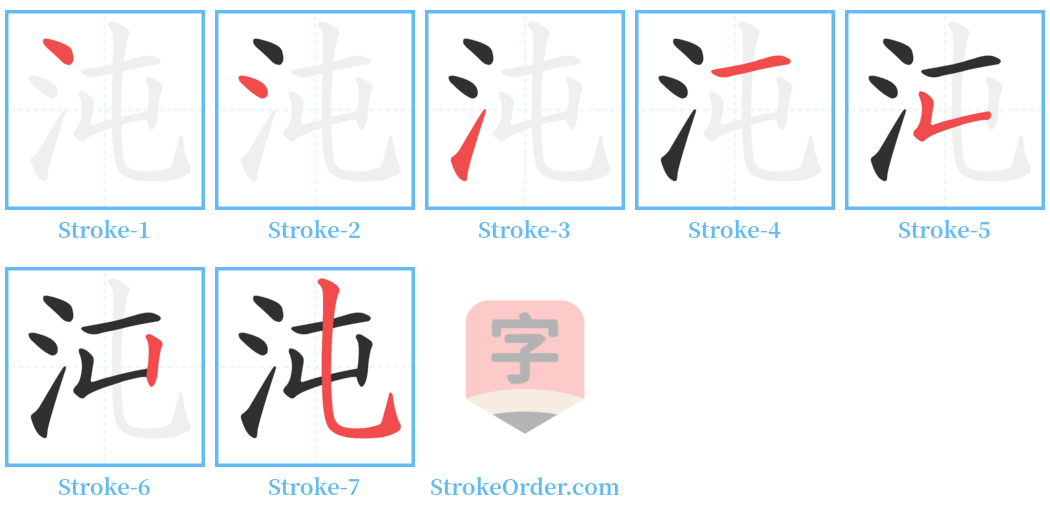 沌 Stroke Order Diagrams