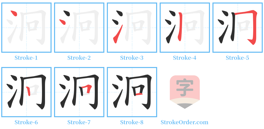 泂 Stroke Order Diagrams