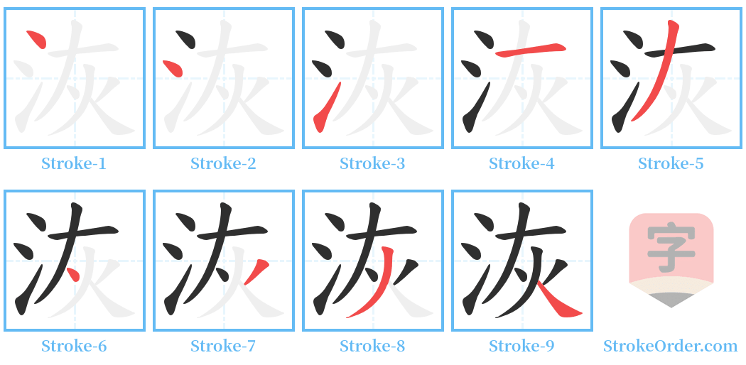 洃 Stroke Order Diagrams