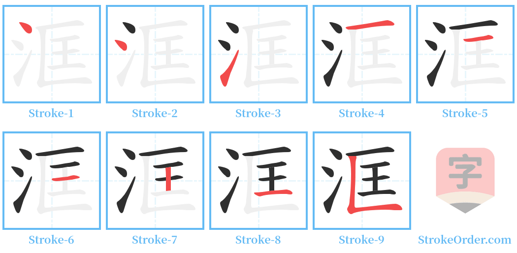 洭 Stroke Order Diagrams