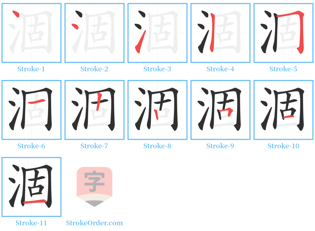 涸 Stroke Order Diagrams