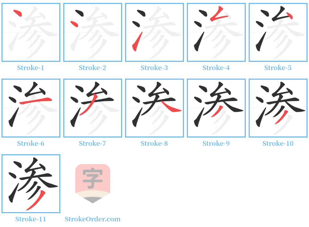 渗 Stroke Order Diagrams