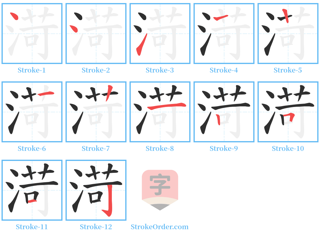 渮 Stroke Order Diagrams