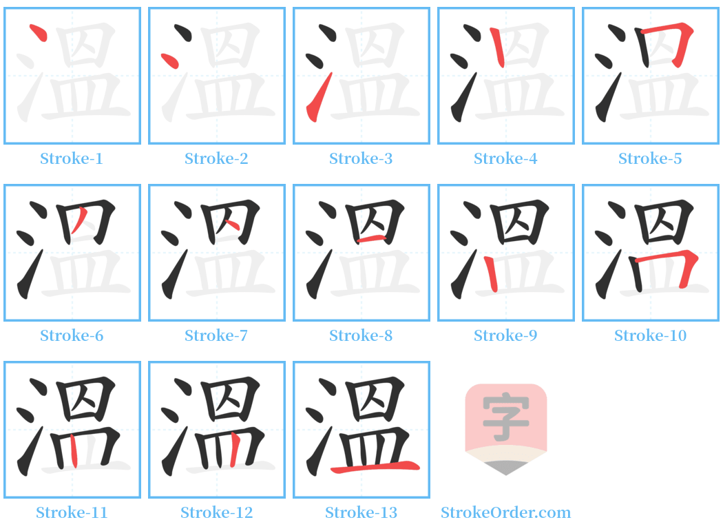 溫 Stroke Order Diagrams