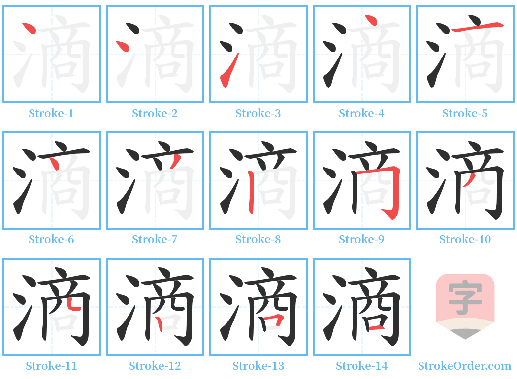 滳 Stroke Order Diagrams