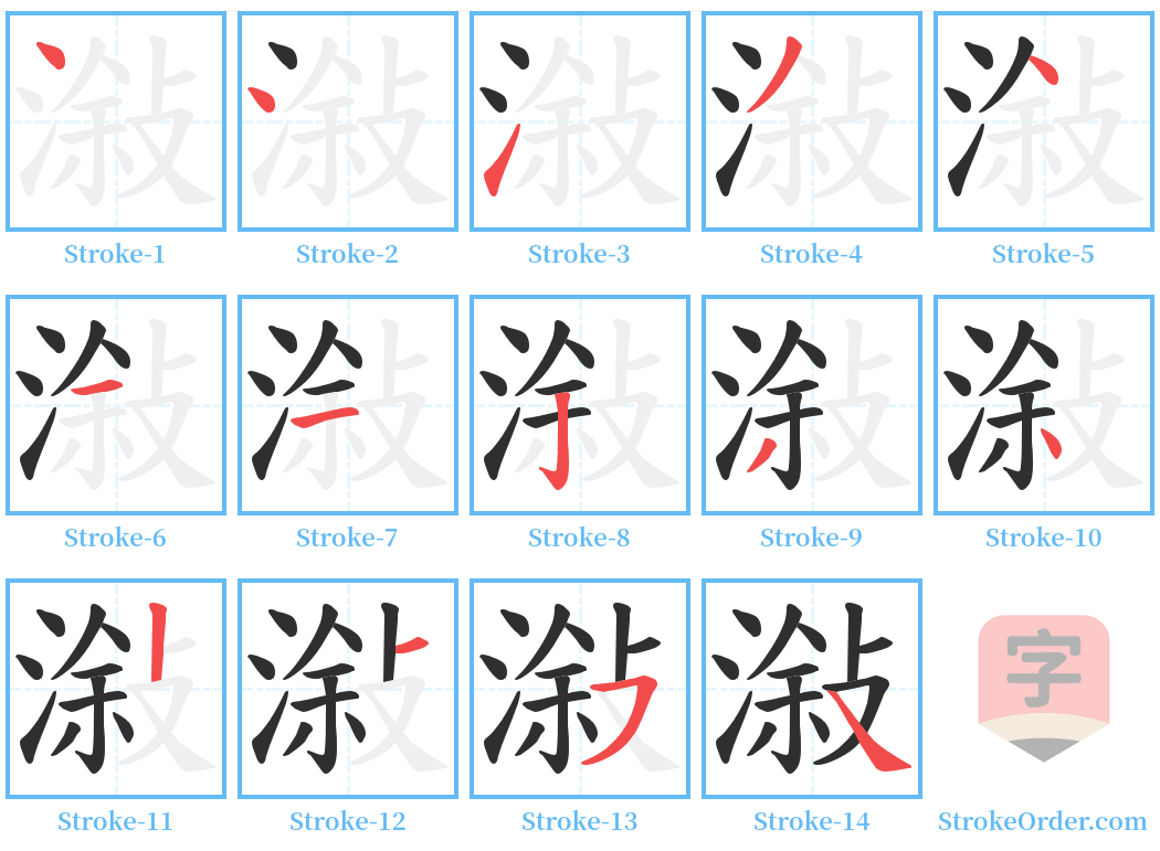 潊 Stroke Order Diagrams