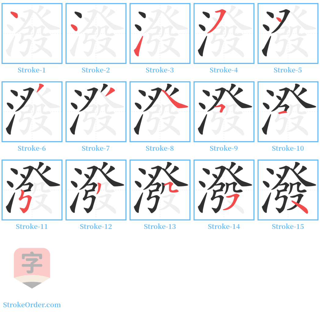 潑 Stroke Order Diagrams