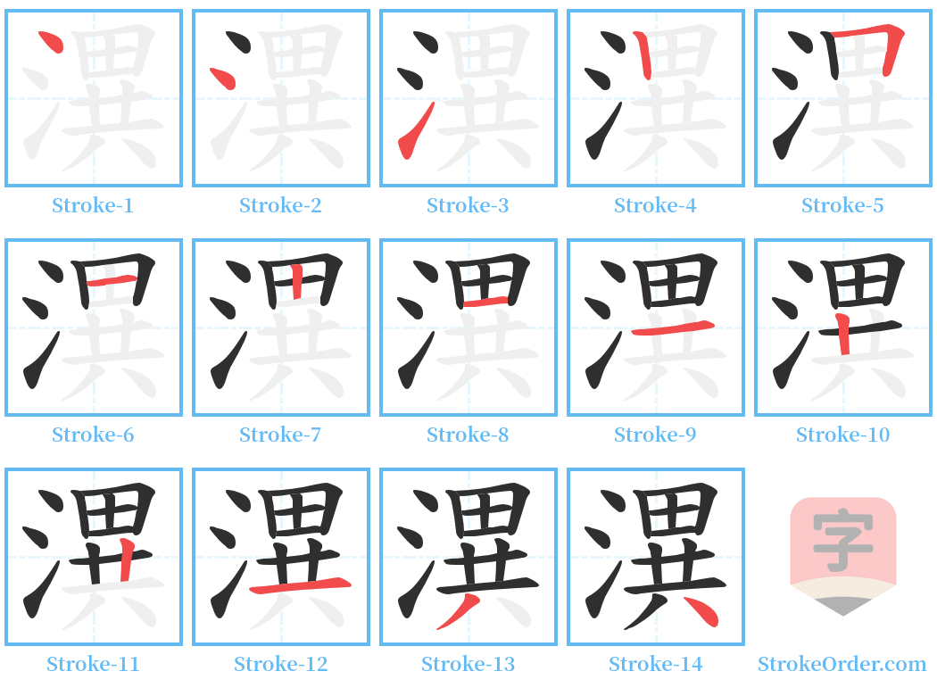 潩 Stroke Order Diagrams