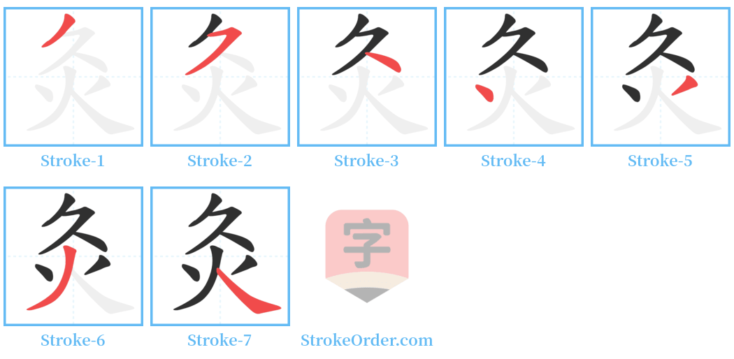 灸 Stroke Order Diagrams
