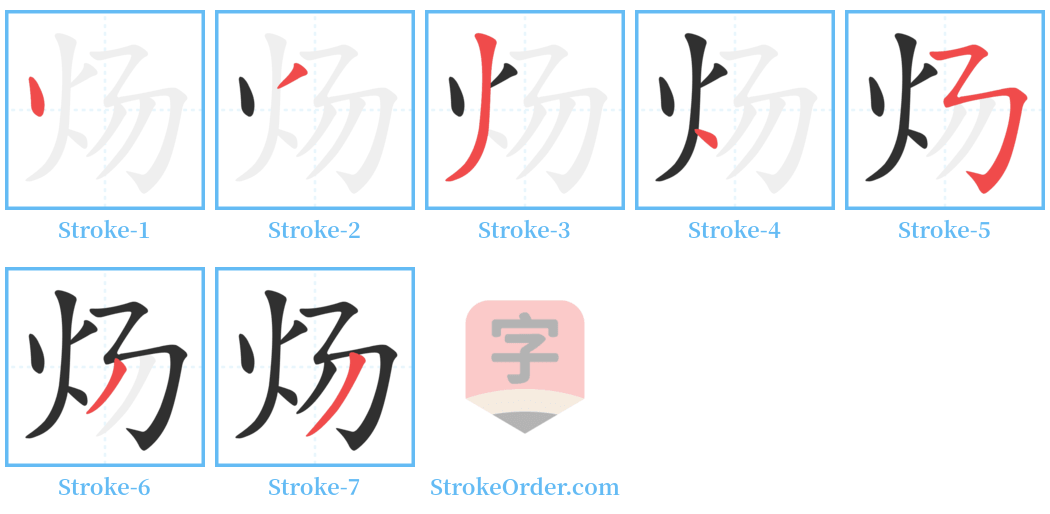 炀 Stroke Order Diagrams