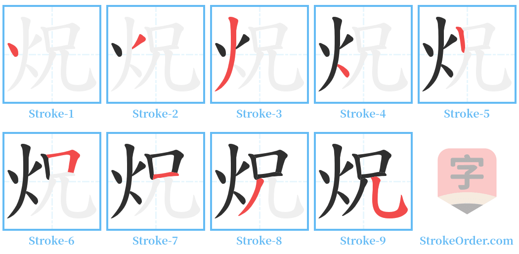 炾 Stroke Order Diagrams