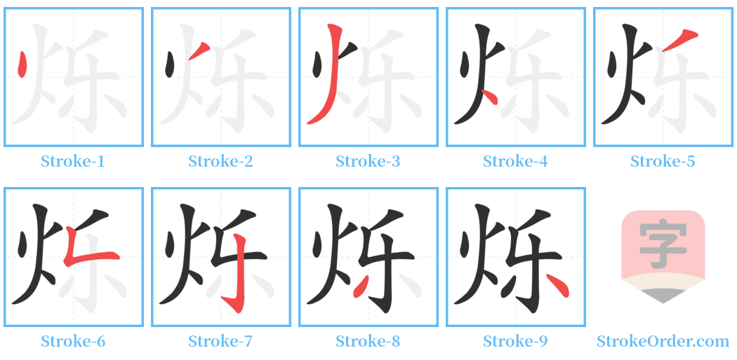 烁 Stroke Order Diagrams