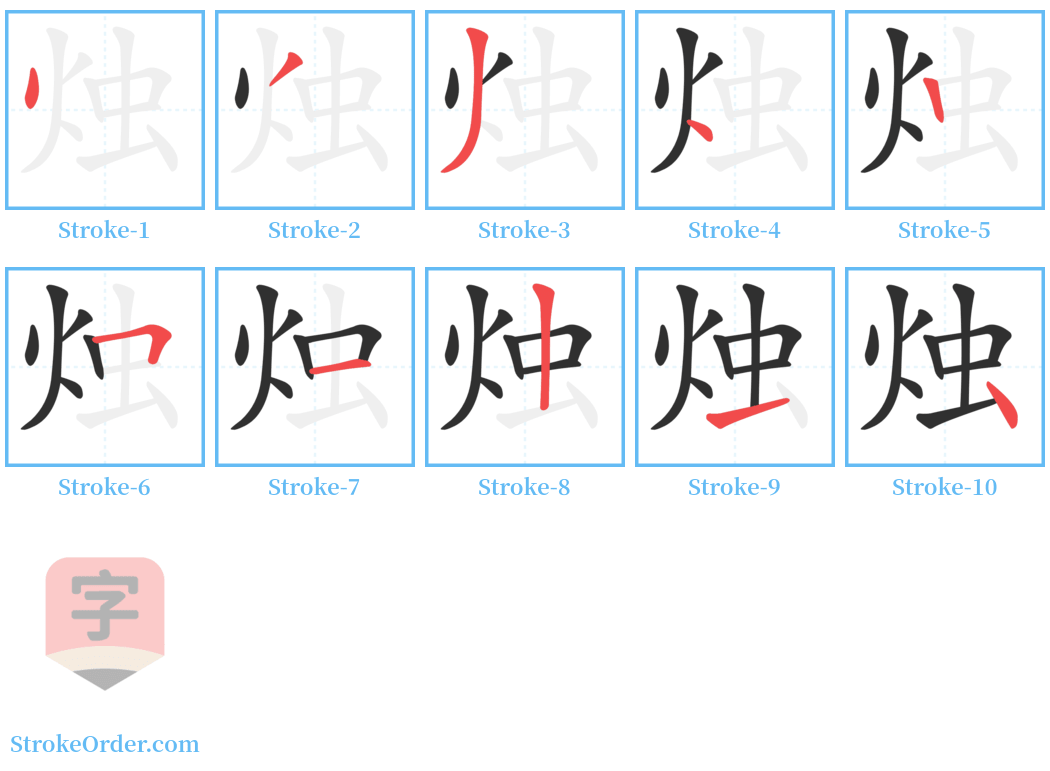 烛 Stroke Order Diagrams