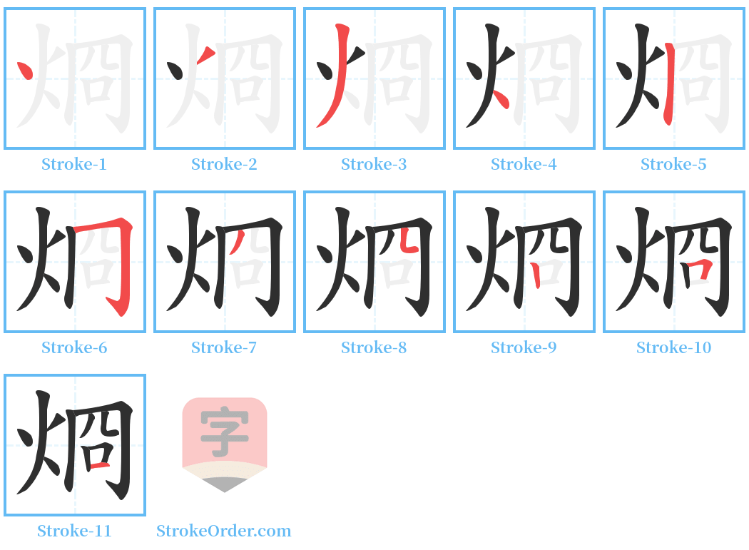 烱 Stroke Order Diagrams