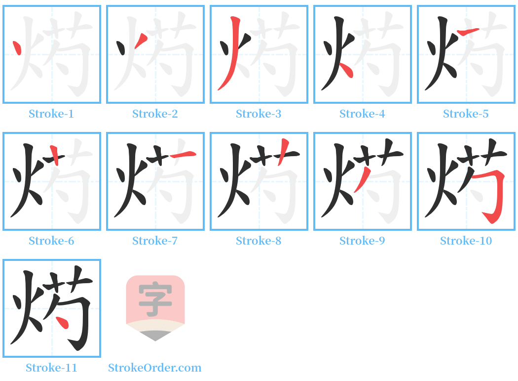 烵 Stroke Order Diagrams