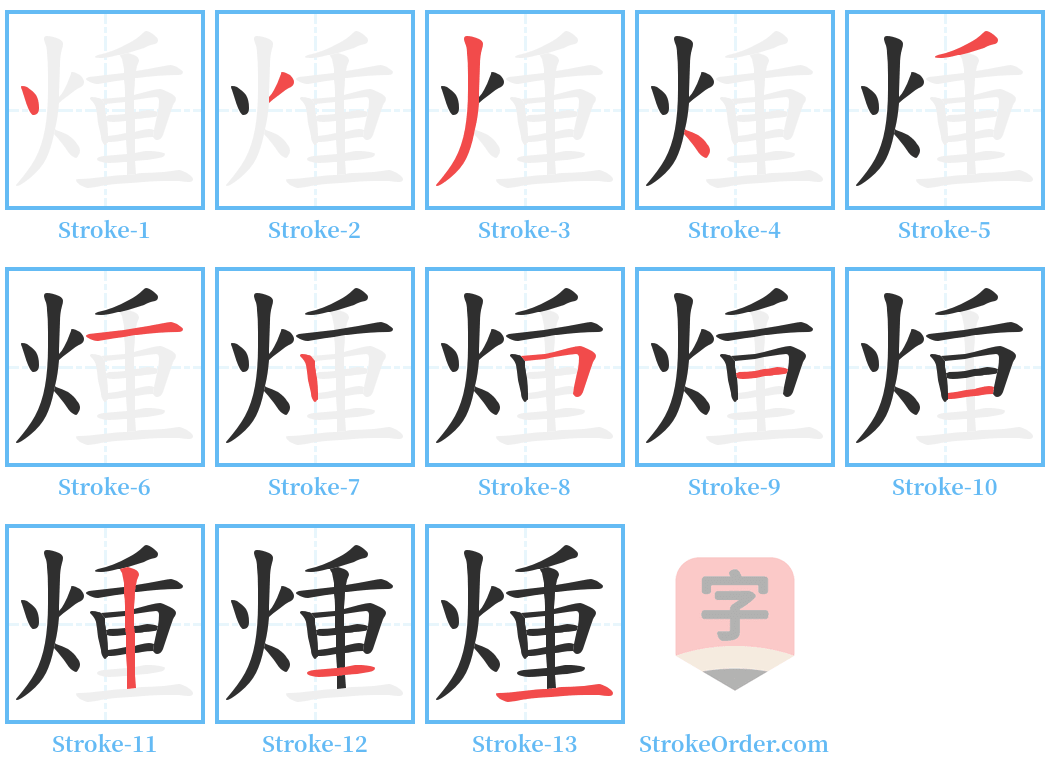 煄 Stroke Order Diagrams