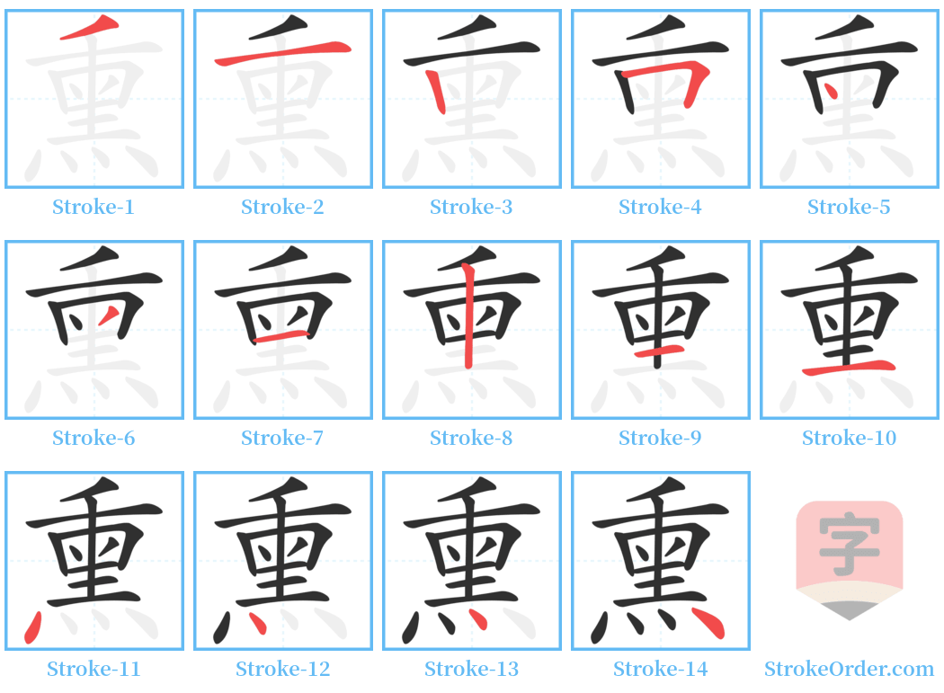 熏 Stroke Order Diagrams